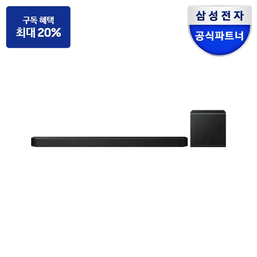 최대 혜택은 가입 조건에 따라 다르며, 구독료 지원은 대상 모델 최장 약정 기준 상당 멤버십포인트입니다. HW-Q800H/KR 삼성 5.1.2ch 사운드바 Q800H TV 상품 이미지